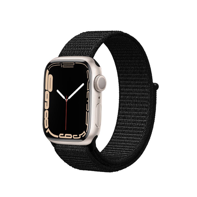 Crong Nylon Reflex - Sport- Armband für Apple Watch 44/45/46/49 mm (schwarz)