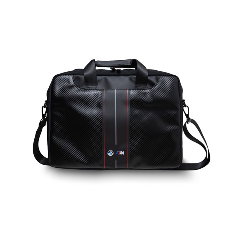 BMW Carbon Red Stripes - Hülle für 16" Laptop (schwarz)