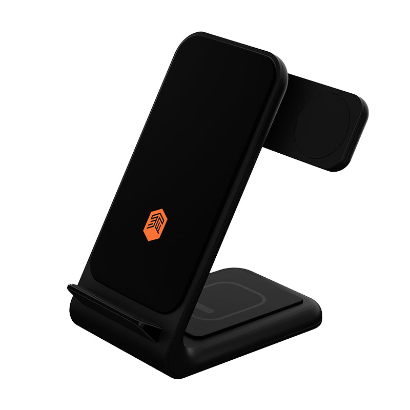 STM ChargeTree Swing - Kabelloses Ladegerät 3 in 1 für iPhone, AirPods a Apple Watch (schwarz) – Produktabbildung 2