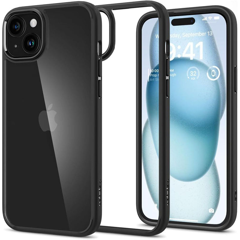 Spigen Ultra Hybrid - Hülle für iPhone 15 (matt schwarz)