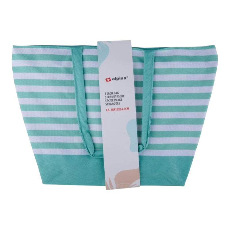 Alpina - Pruhovaná Strand- Tasche 49,3x16x34 cm (Tyrkysová / weiß)