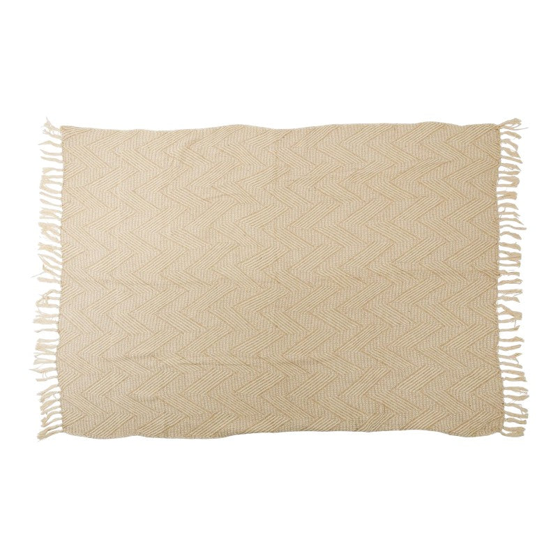 Articasa Arti Casa - Bavlněná deka s motivem rybí kosti 130x170 cm (beige / weiß) – Produktabbildung 2