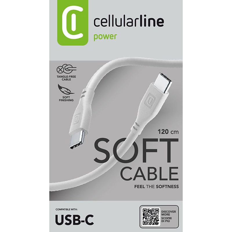 Cellularline Soft Cable - USB-C to USB-C cable 1.2 m (grey) – Produktabbildung 5