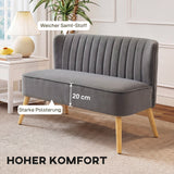 HOMCOM Sofa Retrodesign 2-Sitzer-Sofa, Holzbeine, 117 cm x 56,5 cm x 77 cm, Dunkelgrau – Produktabbildung 4