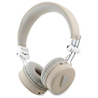 Guess Grained Classic Round Shape - kabellose Bluetooth Kopfhörer ENC (beige)