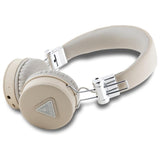 Guess Grained Classic Round Shape - kabellose Bluetooth Kopfhörer ENC (beige) – Produktabbildung 2