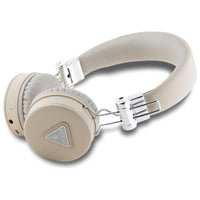 Guess Grained Classic Round Shape - kabellose Bluetooth Kopfhörer ENC (beige) – Produktabbildung 2