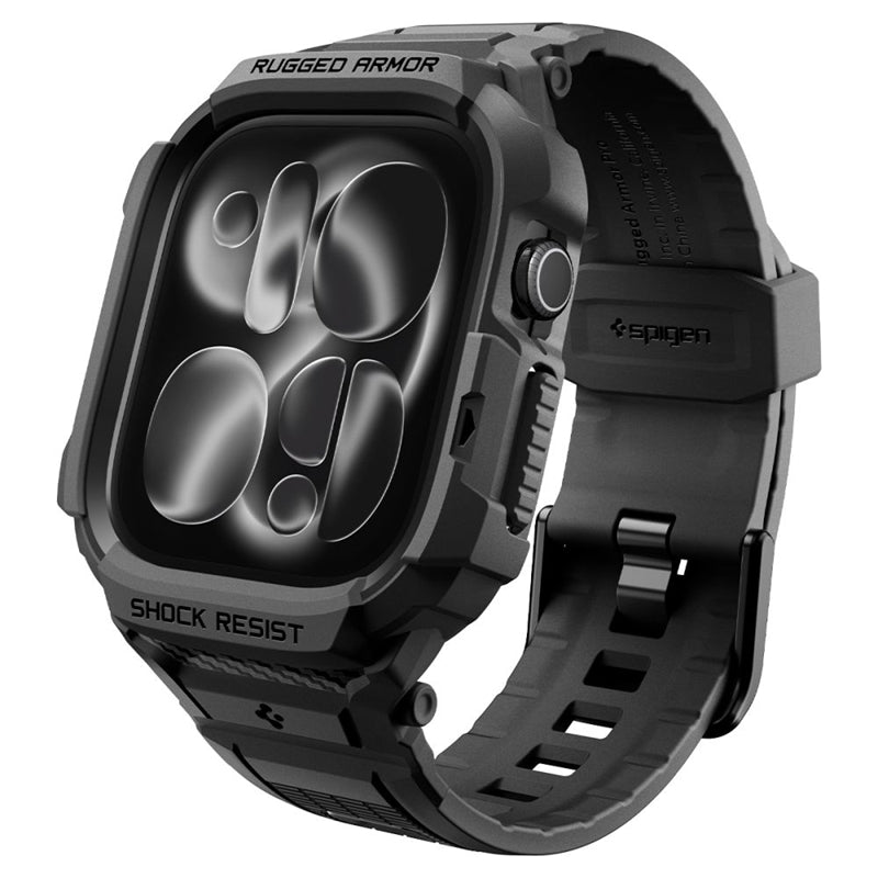 Spigen Rugged Armor Pro - Armband s pouzdrem für Apple Watch 12 46 mm (matt schwarz)