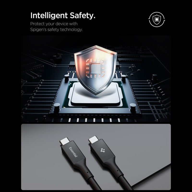 Spigen EB24012CC Essential - Kabel USB-C für USB-C PD 240W 1,2 m (schwarz) – Produktabbildung 7