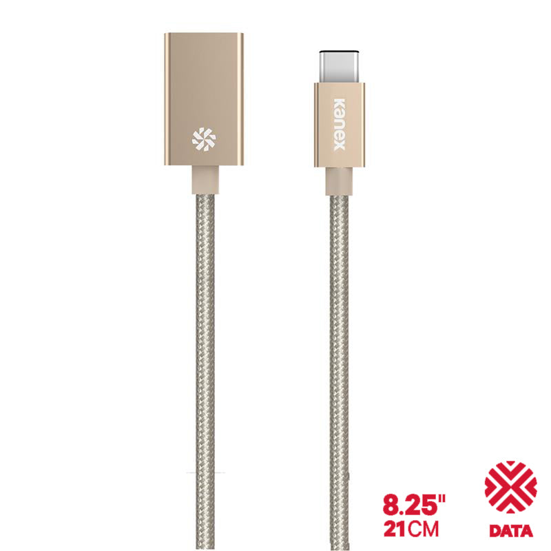 Kanex DuraBraid™ Adapter - USB-C to USB 3.0 type A Aluminium Adapter (Gold)