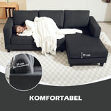 HOMCOM Ecksofa, L-förmiges 3-Sitzer-Sofa mit Chaiselongue, Holzkonstruktion, 8 Beine, Cordstoff – Produktabbildung 7