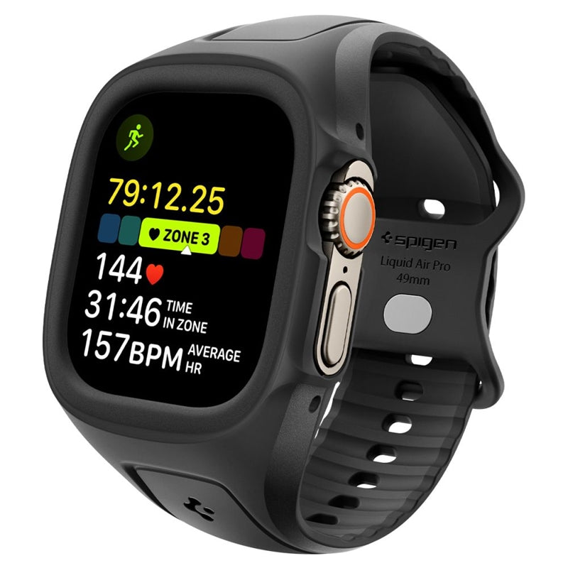 Spigen Liquid Air Pro - Armband s pouzdrem für Apple Watch Ultra 49mm (schwarz)