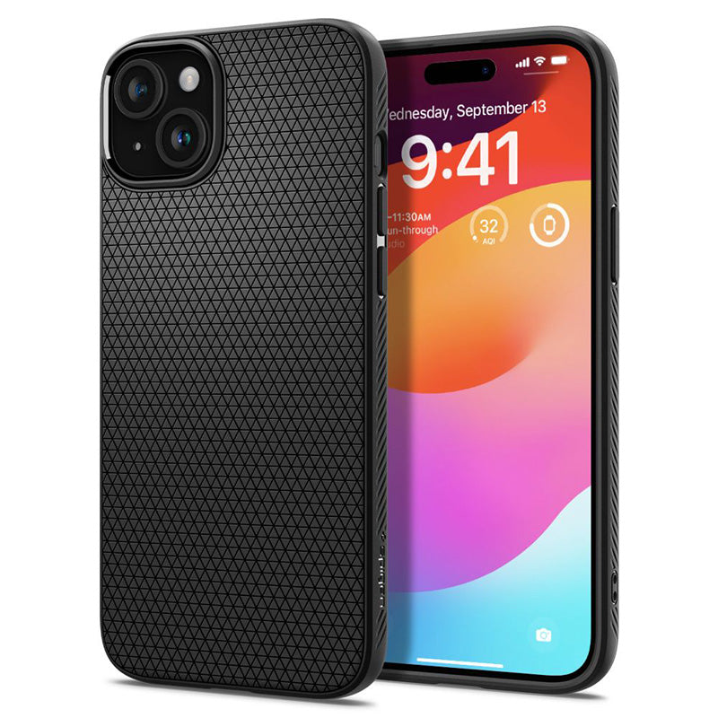 Spigen Liquid Air - Hülle für iPhone 15 Plus (Matte Schwarz)