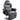 HOMCOM Gamingsessel, Massagefunktion, neigbare Lehne, Fußstütze, bis 120 kg, Stahlrahmen, Kunstleder, Grau