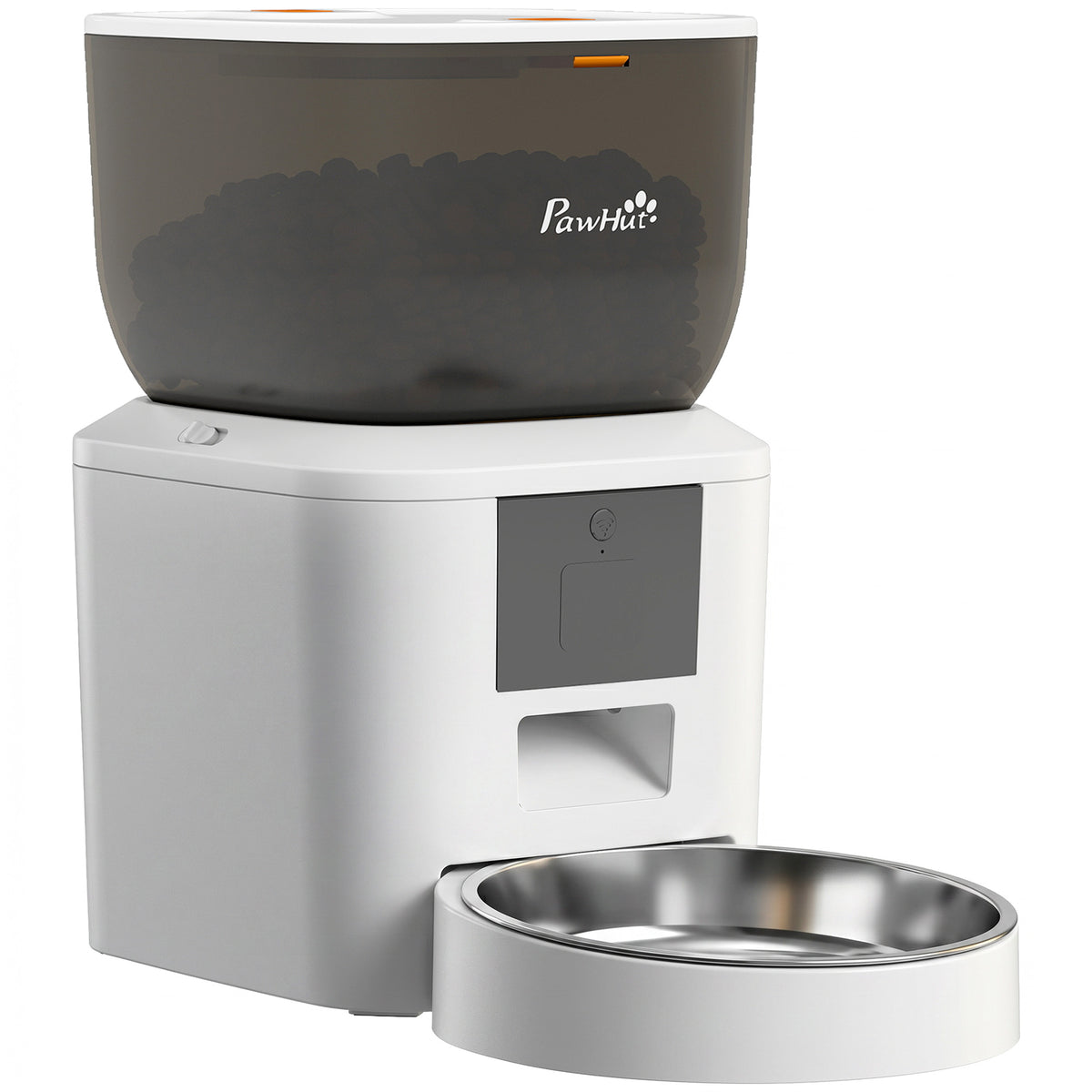 PawHut Automatischer Katzenfutterautomat, 2,4G WLAN, 4L, App-Steuerung, 1–10 Mahlzeiten, 10s Futterruf