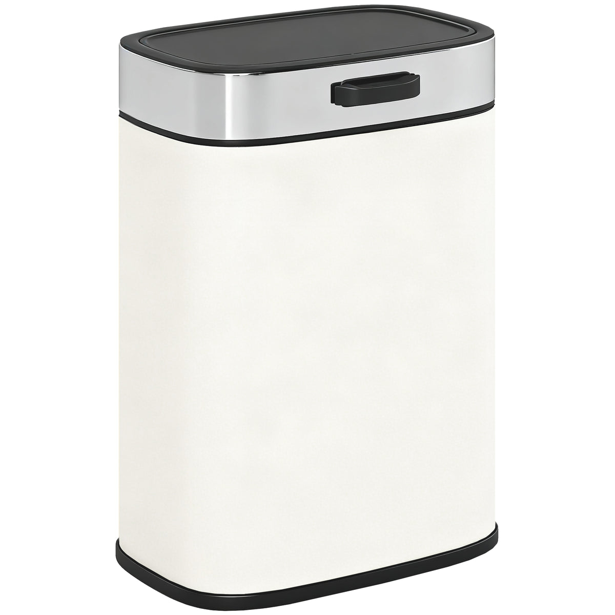 HOMCOM 5 L Mülleimer, freistehend oder hängend platzierbar, Edelstahl, Cremeweiß