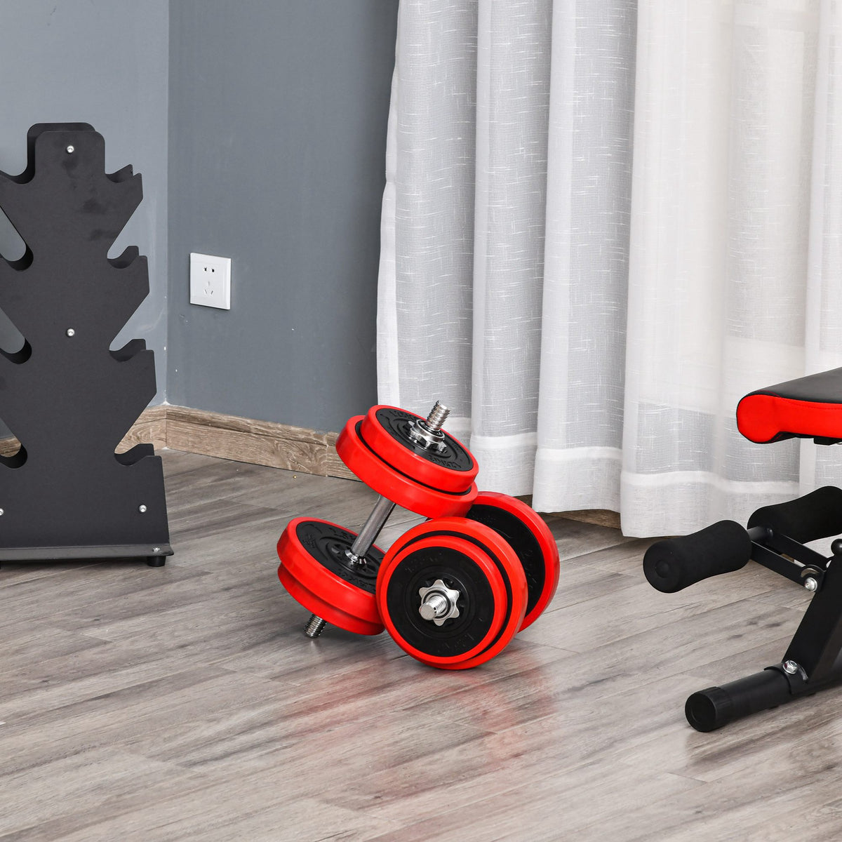 Hantelset 20/30KGS 2-IN-1 Hanteln&Langhanteln verstellbar Gewichtheben für Zuhause Fitness Muskel – Produktabbildung 2