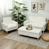 HOMCOM 2-Sitzer-Sofa, Doppelsitzsofa mit Kautschukholzbeinen, Polstersofa für Wohnzimmer, Schlafzimmer – Produktabbildung 8