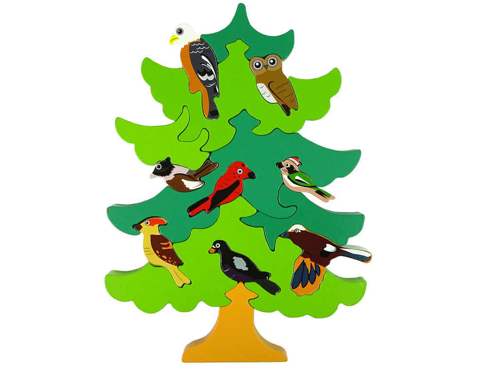LEAN Toys Holzbaum Vögel DIY Holzpuzzle-Blöcke – Produktabbildung 2