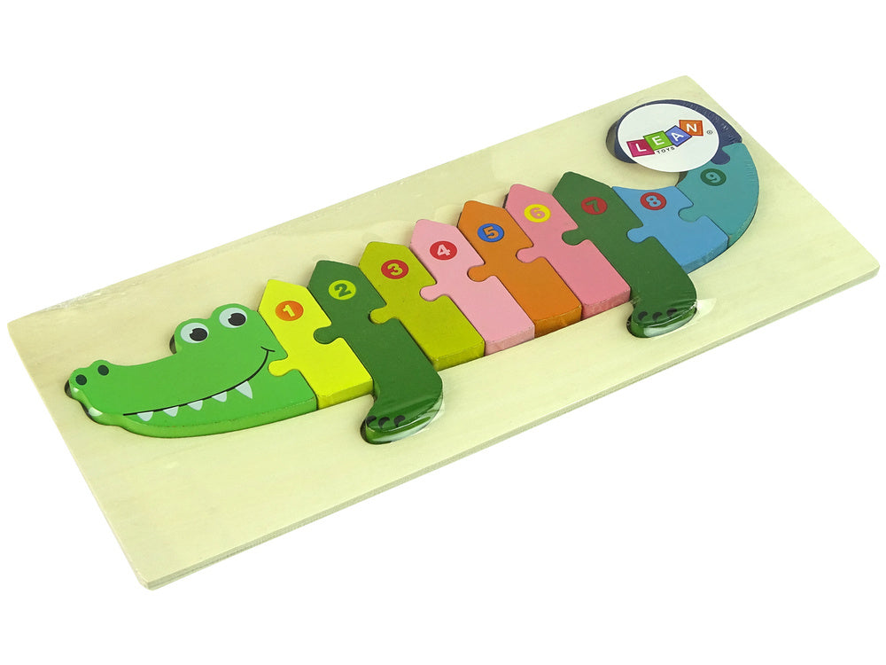 LEAN Toys Holzpuzzle-Set Krokodil Zahlen – Produktabbildung 2