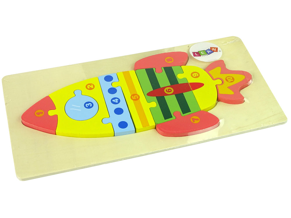 LEAN TOYS Holzpuzzleset Raketenzahlen – Produktabbildung 2