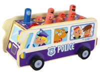 LEAN Toys Hölzernes Arcade-Spiel Völkerball-Polizeibus – Produktabbildung 5
