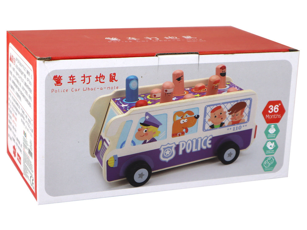 LEAN Toys Hölzernes Arcade-Spiel Völkerball-Polizeibus – Produktabbildung 3