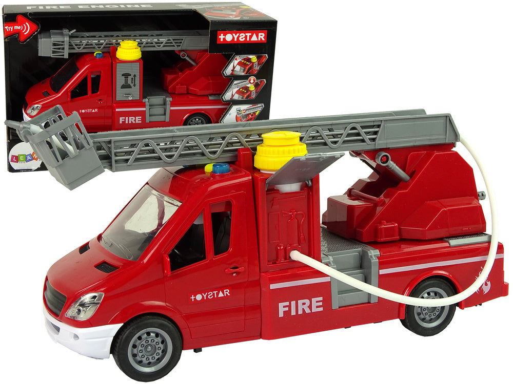 LEAN Toys Feuerwehrauto Rotes Wasser Klingt Lichter