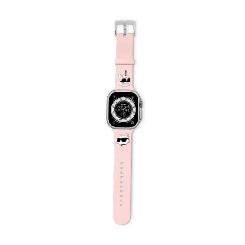 Karl Lagerfeld 3D Rubber Karl & Choupette Heads NFT - Armband für Apple Watch 38/40/41 mm (rosa)