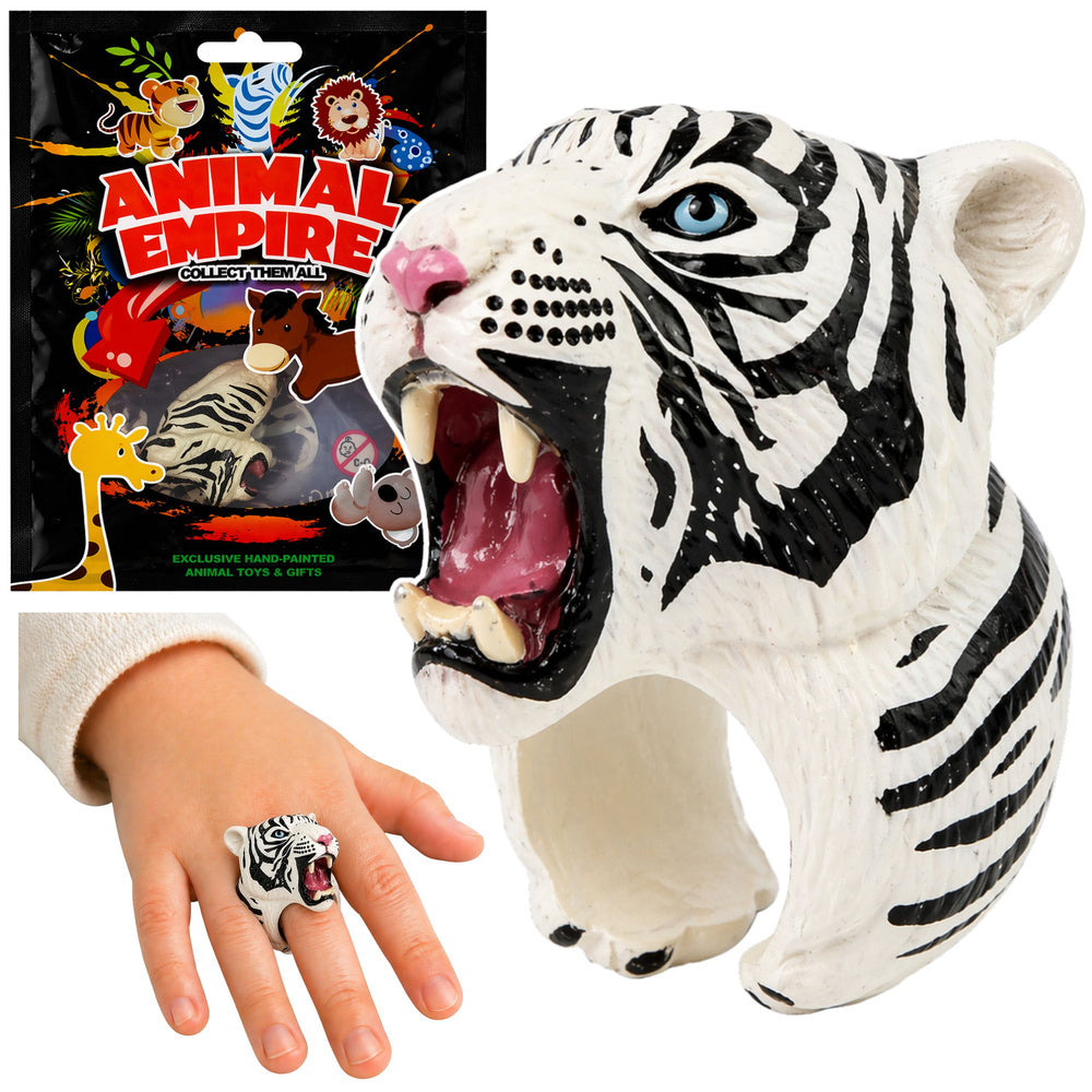 LEAN TOYS Handring Educational Animals Tiger Weiß