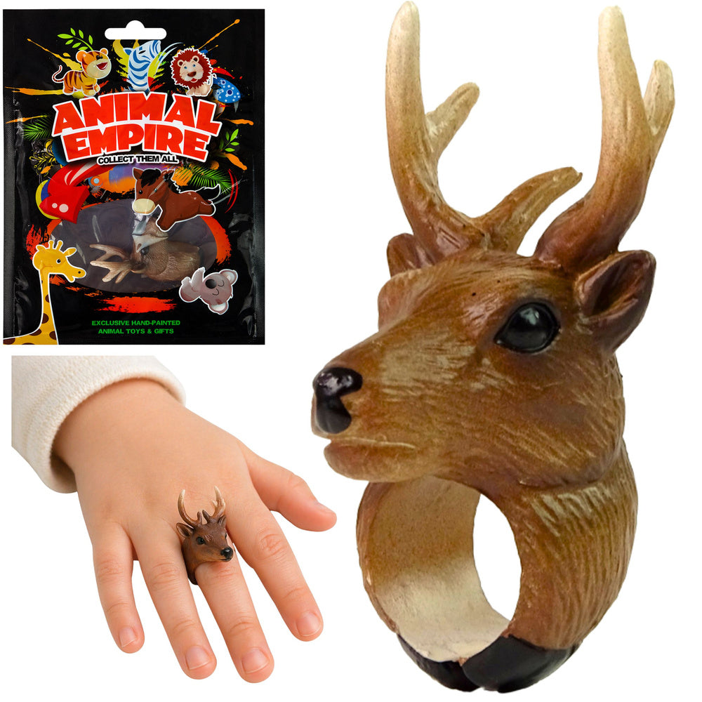 LEAN TOYS Handerziehungsring Tiere Hirsche