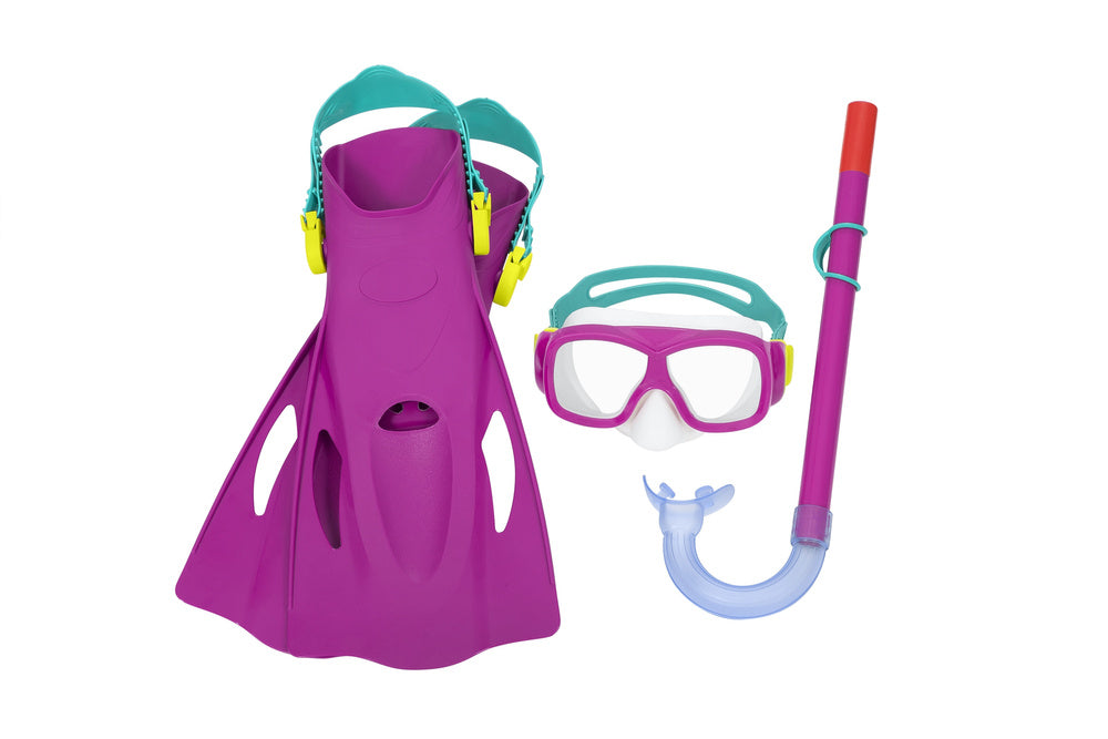 Tauchset Maske, Schnorchel, Flossen Pink Bestway 25019 – Produktabbildung 2