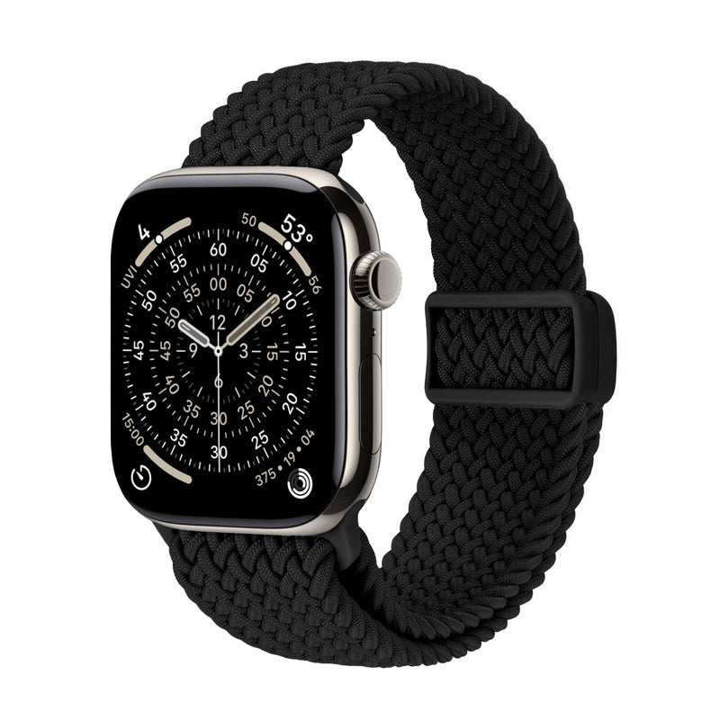Crong Wave Band - gestrickt Armband für Apple Watch 44/45/46/49 mm (schwarz)