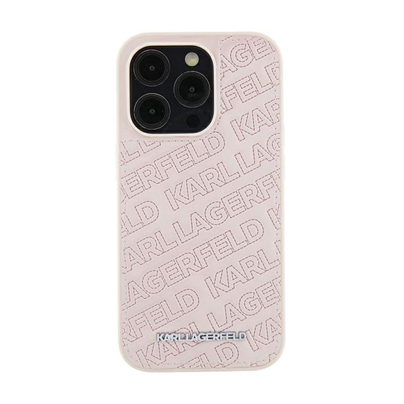 Karl Lagerfeld Quilted K Pattern - Hülle für iPhone 15 Plus (rosa)