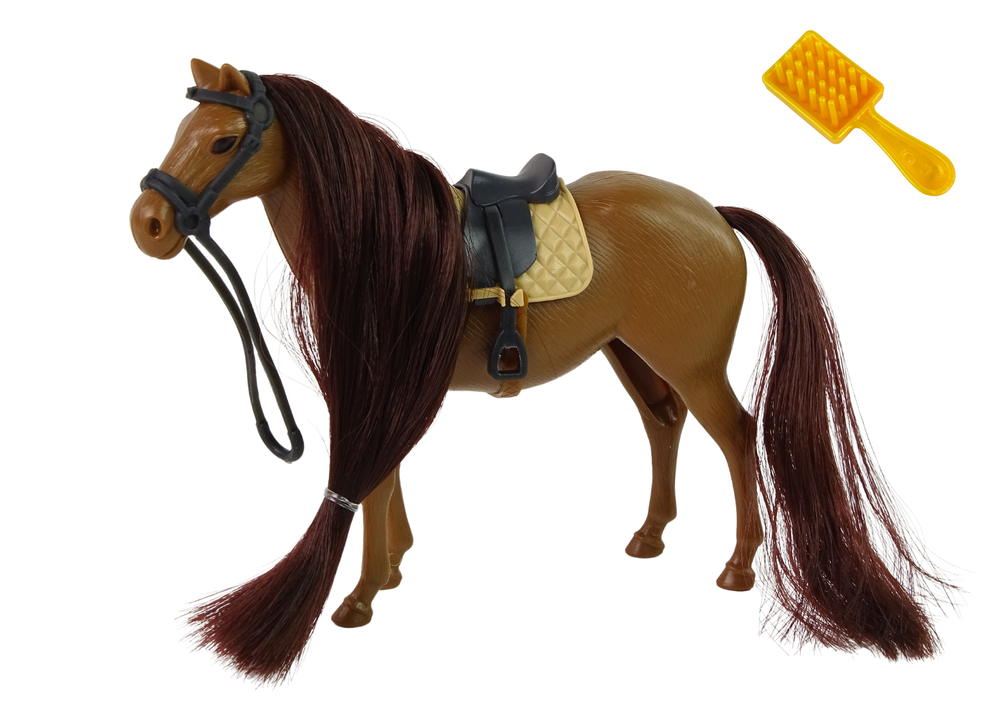 LEAN Toys Braunes Mähnenkämmendes Pferd Figur – Produktabbildung 2