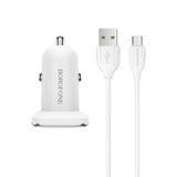 Borofone - USB Autoladegerät s QC3.0 a Kabelem micro USB in Packung, weiß – Produktabbildung 3
