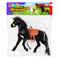 LEAN Toys Samt-Pferde-Figur Schwarz – Produktabbildung 5