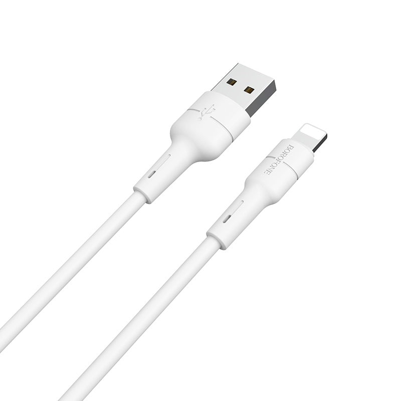 Borofone Silikon - Anschluss- Kabel USB für Lightning 1 m (weiß)