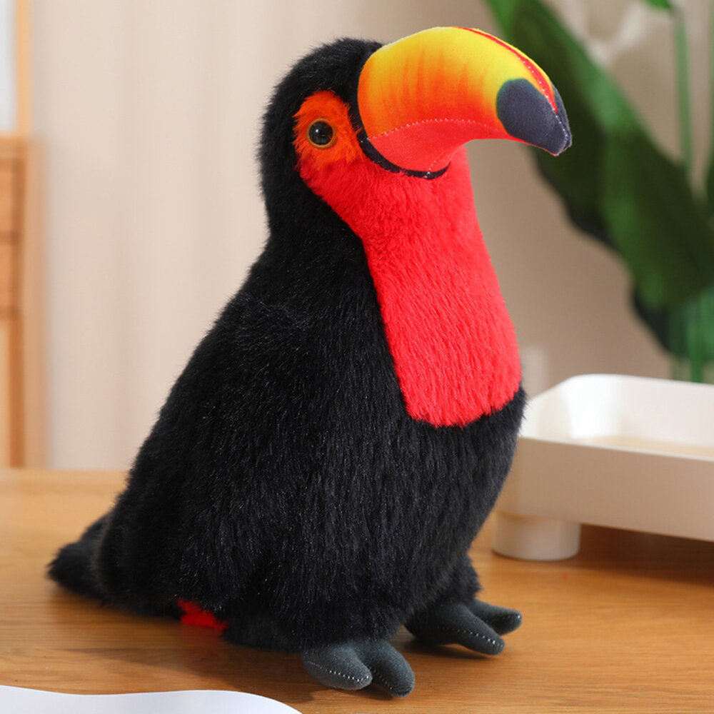 LEAN Toys Plüschvogel Tukan Plüsch Maskottchen Kuscheltier Rot 30cm