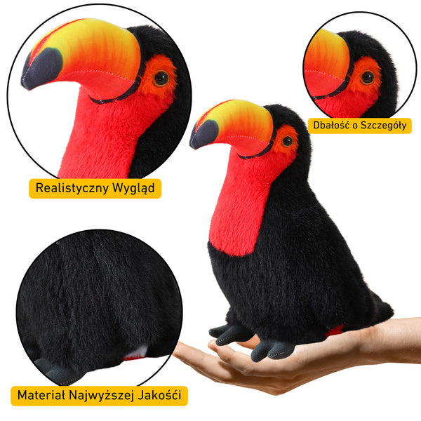 LEAN Toys Plüschvogel Tukan Plüsch Maskottchen Kuscheltier Rot 30cm – Produktabbildung 9