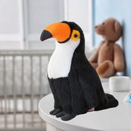 LEAN Toys Plüschvogel Tukan Plüsch Maskottchen Kuscheltier Weiß 35cm