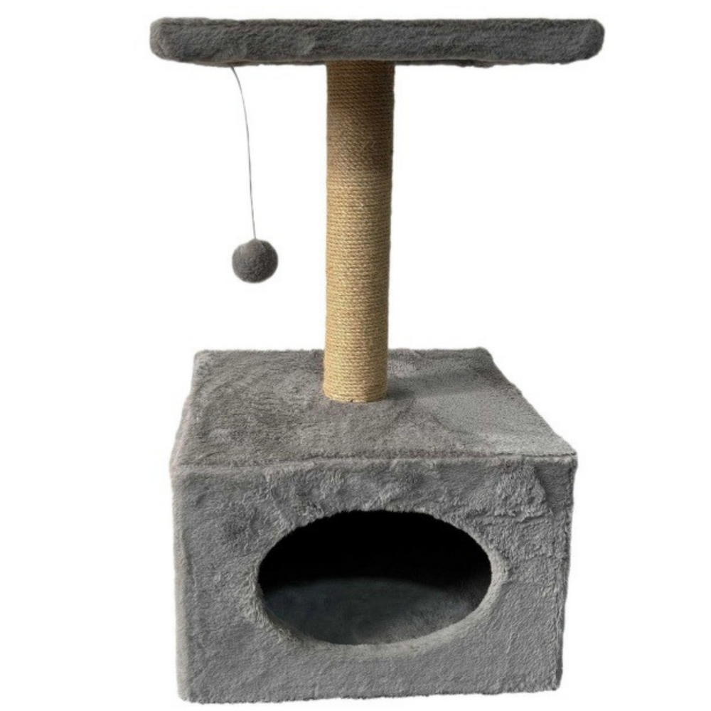 LEAN Kratzbaum mit Katzenbett und hängender Maus, 31 cm x 31 cm x 56 cm – Produktabbildung 3
