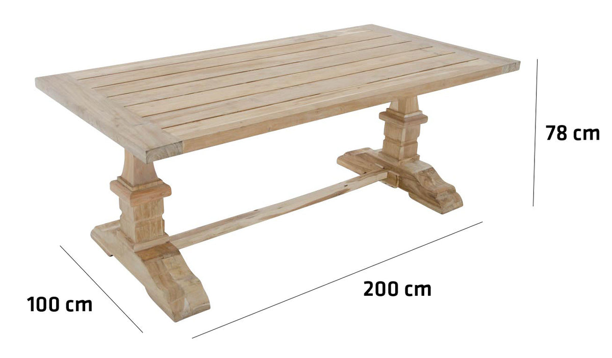 CLP Rustique TEAK Esstisch 200*100*78