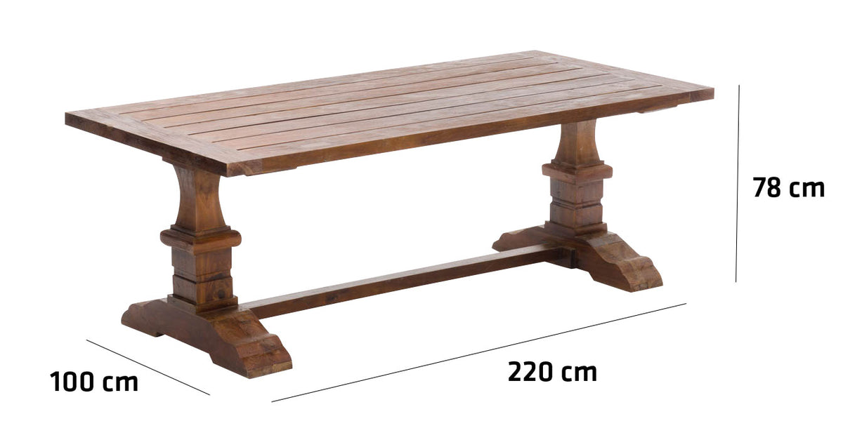 CLP Rustique TEAK Esstisch 220*100*78 – Produktabbildung 2