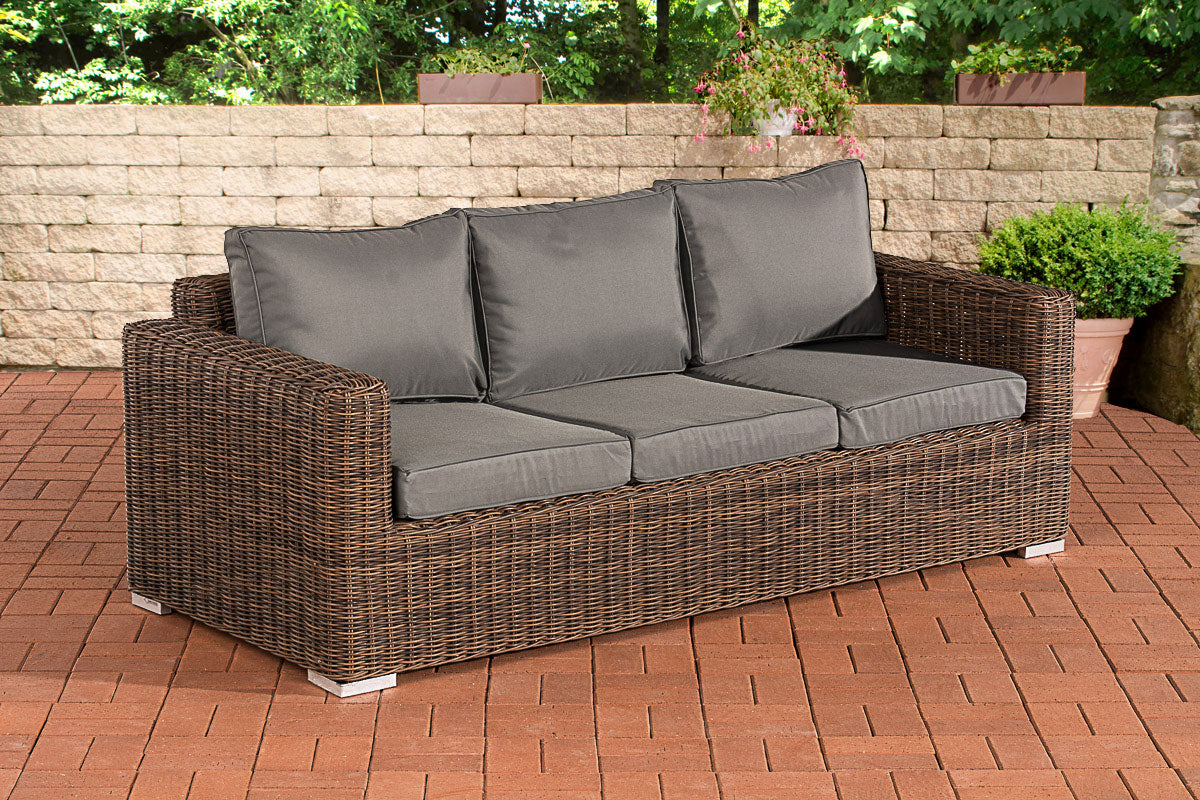 CLP 3er-Sofa Bilbao / Madeira Eisengrau