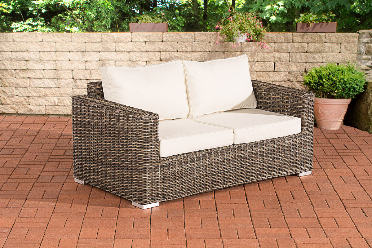 CLP 2er-Sofa Bilbao / Madeira Cremeweiss
