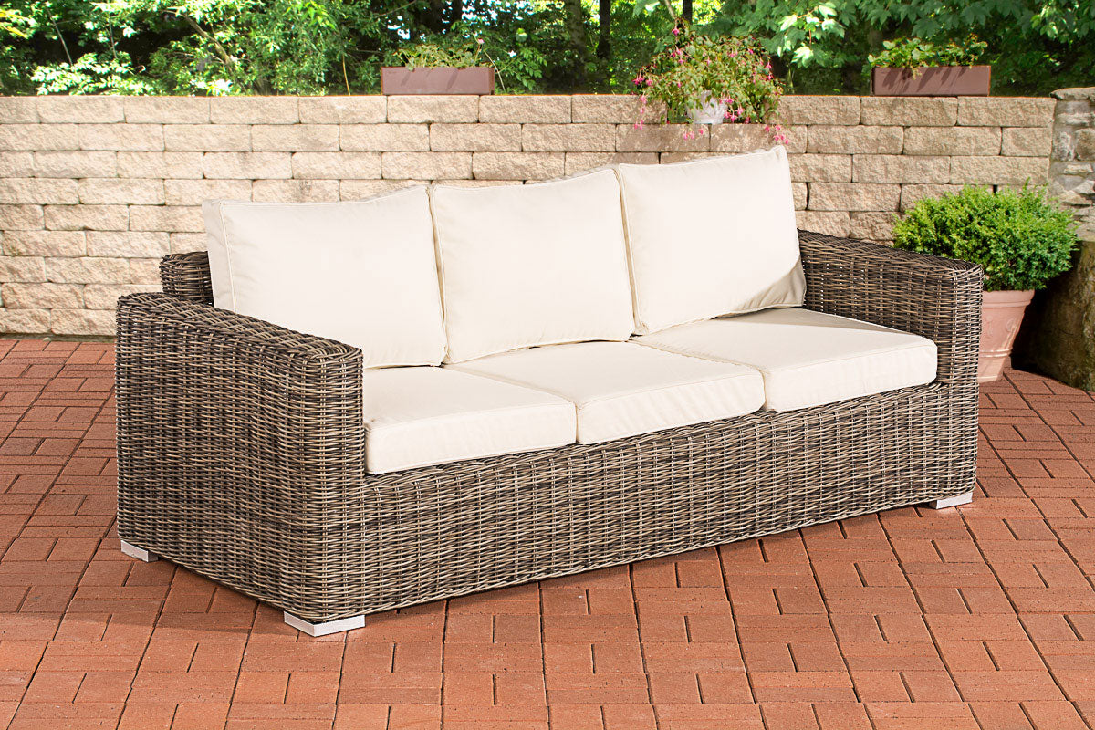 CLP 3er-Sofa Bilbao / Madeira Cremeweiss