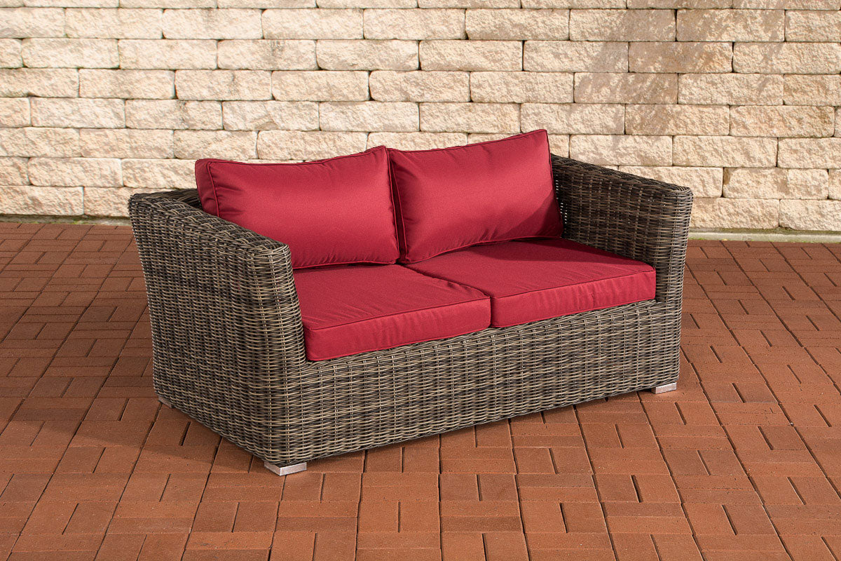 CLP 2er Sofa Mandal Rubinrot