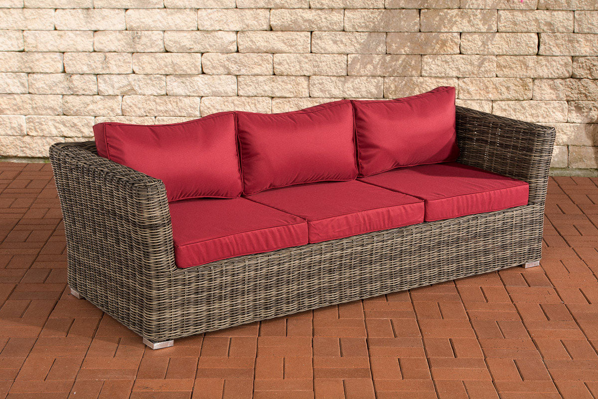 CLP 3er Sofa Mandal Rubinrot