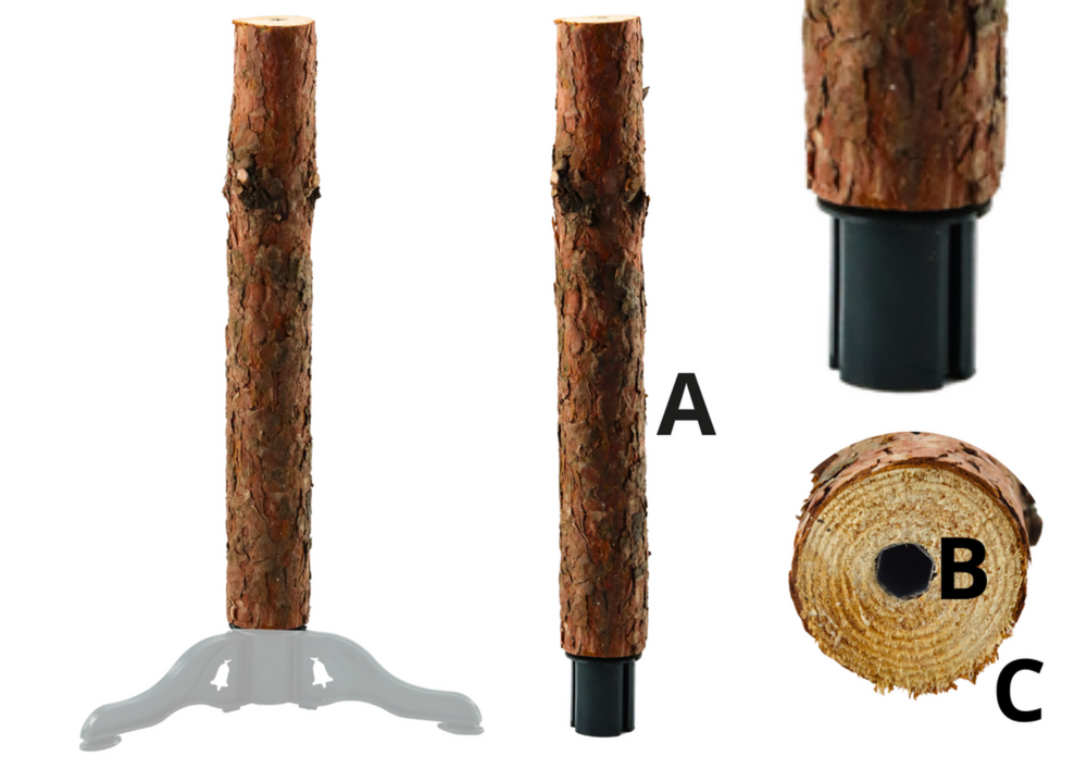 LEAN Holzstumpfständer mit vier Beinen für einen Weihnachtsbaum auf einem Baumstumpf – Produktabbildung 2